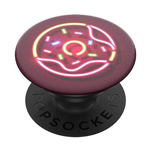 PopSockets PopGrip Supporto e Impugnatura per Telefoni Cellulari e Tablet con Un Top Intercambiabile Neon Donut