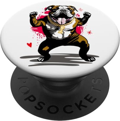 Dell Bulldog inglese con cuore per la festa del papà e amante dei PopSockets PopGrip Intercambiabile