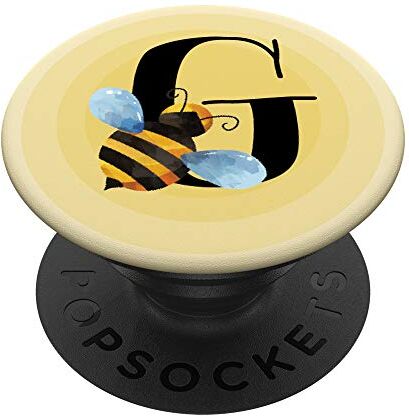 Unique Bee Yellow e Black in Personalizzare Lettera G PopSockets PopGrip: Impugnatura per Telefoni Cellulari e Tablet Intercambiabile