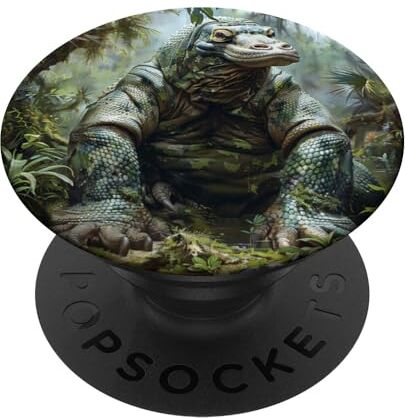 Dragon Grafica mimetica con foglie di drago di Komodo PopSockets PopGrip Intercambiabile