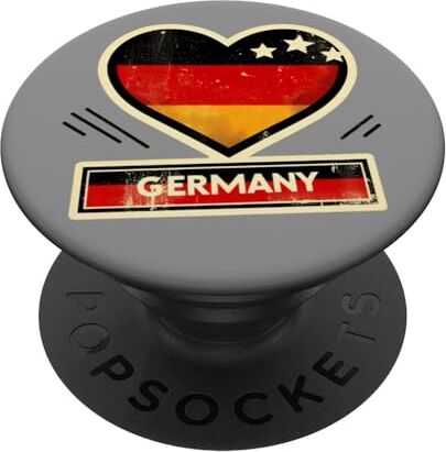 YO! Bandiera tedesca per tifosi della Germania a forma di cuore retrò PopSockets PopGrip Intercambiabile