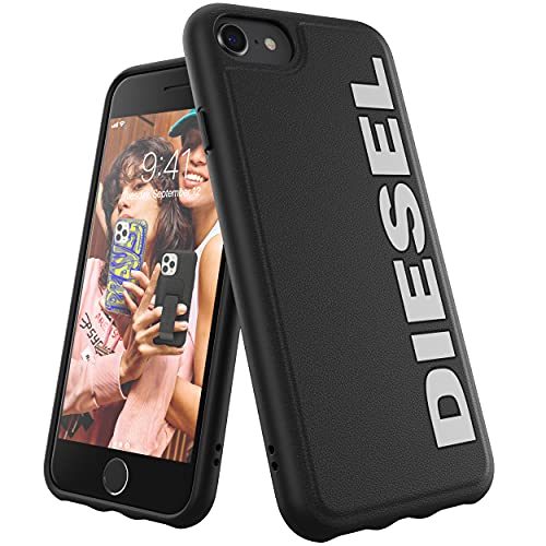Diesel Custodia per iPhone 6 / 6S / 7/8 / iPhone SE2, con interno sagomato, antiurto, con bordo rialzato, colore: nero/bianco