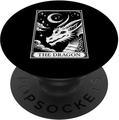 Tarocchi Vintage Crescent Moon Dragon Lovers PopSockets PopGrip Intercambiabile