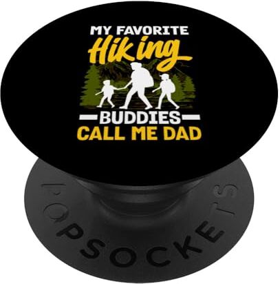 Tee I miei compagni di trekking preferiti mi chiamano papà 2 giovani escursionisti figli PopSockets PopGrip Intercambiabile