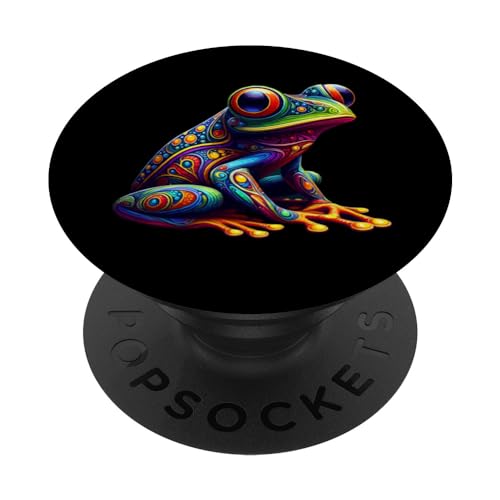 ART Amante della rana colorata PopSockets PopGrip Intercambiabile