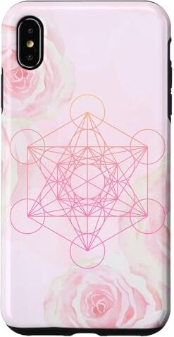 Cube Custodia per iPhone XS Max cubo metatron e rosa