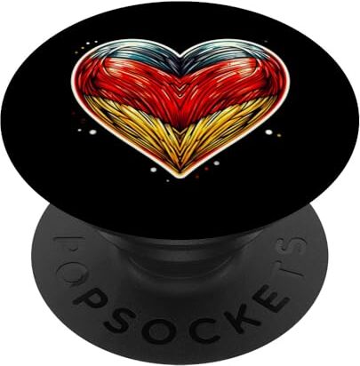 YO! Bandiera della Germania a forma di cuore PopSockets PopGrip Intercambiabile