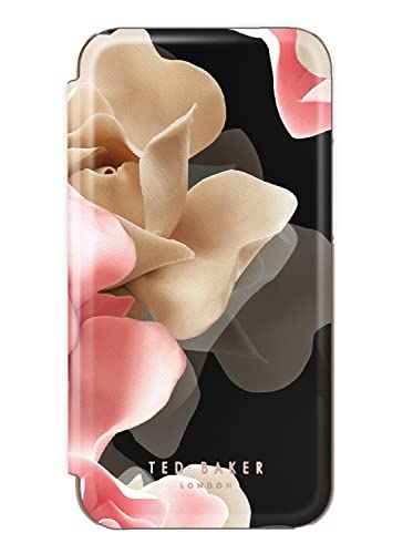 Ted Baker Mirror Custodia a libro per iPhone 14 Pro Max, in porcellana, colore: Nero
