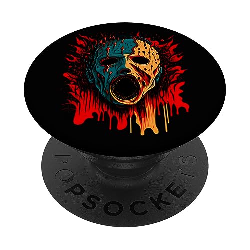 Retro Horror movies | For Halloween costumes here Stile inquietante del killer: maschera horror per fascino spettrale PopSockets PopGrip Intercambiabile