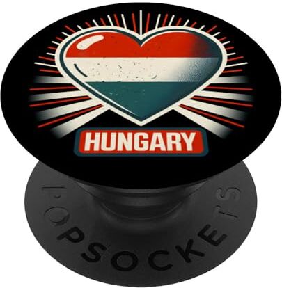 YO! Bandiera Ungherese a forma di cuore con bandiera dell'Ungheria Magyar PopSockets PopGrip Intercambiabile