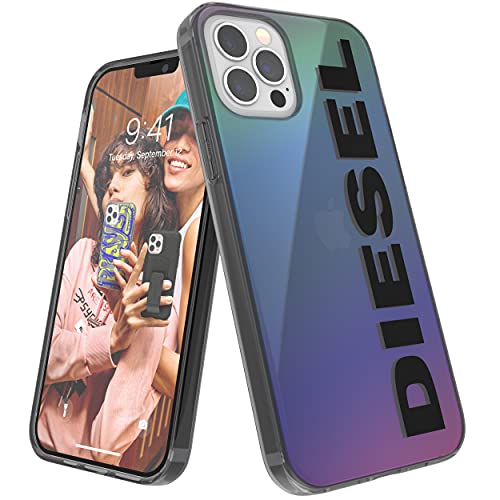 Diesel 42573 Designed for iPhone 12 / iPhone 12 Pro 6.1 Case, Holographic Snap Case, Shockproof, Drop Tested Protective Cover with Raised Edges, Holographic