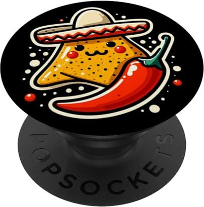 YO! Carino sorridente Taco con Sombrero Chili Divertente 5 de Mayo PopSockets PopGrip Intercambiabile