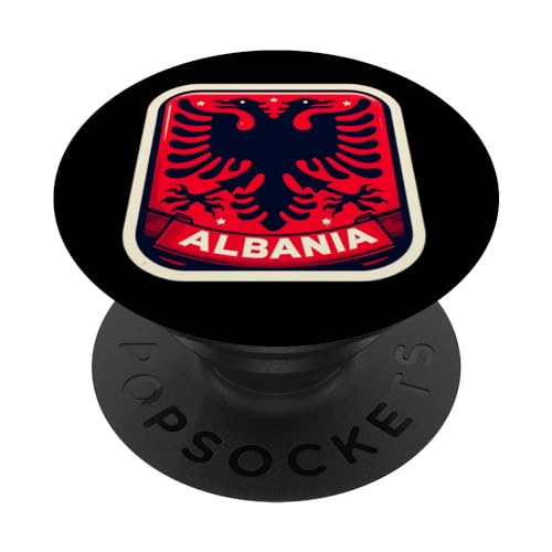 YO! Vintage Retro Patriottico Albanese Bandiera Albania Fan PopSockets PopGrip Intercambiabile