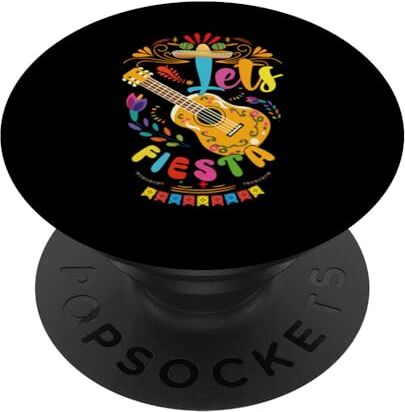 Tee Let's Fiesta Cinco De Mayo, amante del cappello a forma di chitarra messicana PopSockets PopGrip Intercambiabile