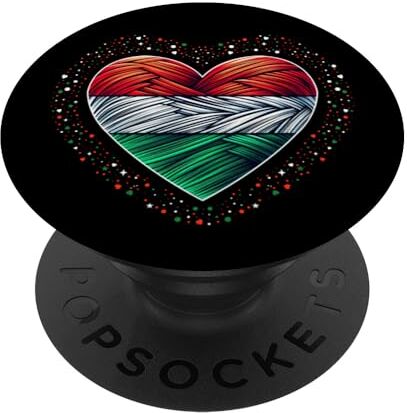 YO! Ungherese Bandiera Ungheria Bandiera Magyar a forma di cuore PopSockets PopGrip Intercambiabile