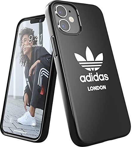 adidas Compatibile con iPhone 12 Mini 5.4, custodia originale London Snap Case, cover protettiva, logo nero/bianco