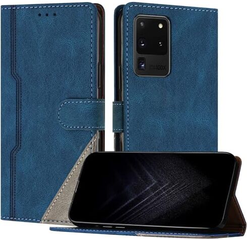 JayModCase Custodia per Samsung Galaxy S20 Ultra,Flip Custodia Portafoglio Caso Libro con Magnetica   porta carte di credito   Supporto Stand Blu