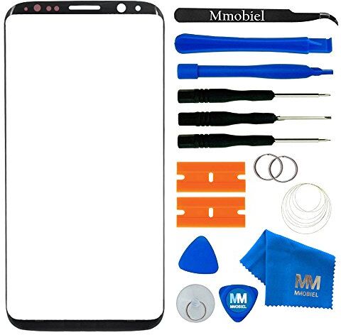 MMOBIEL Kit di Riparazione Vetro Anteriore Compatibile con Samsung Galaxy S8-5.8" 2017 Kit di Riparazione Sostituzione Schermo Obiettivo incl. Toolkit Nero