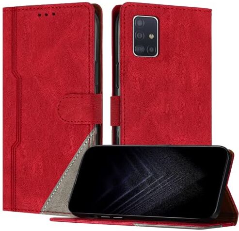 JayModCase Custodia per Samsung Galaxy A71 4G,Flip Custodia Portafoglio Caso Libro con Magnetica   porta carte di credito   Supporto Stand Rosso