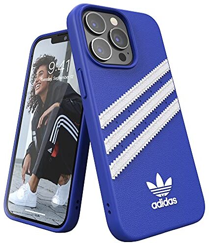 adidas Custodia progettata per iPhone 13 Pro 6.1, custodia testata contro cadute, bordi rialzati, cover originale, blu royal