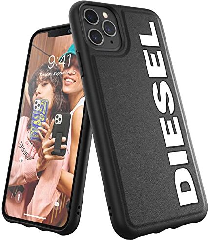 Diesel Custodia per iPhone 11 Pro Max, design sagomato, antiurto, con bordo rialzato, colore: nero/bianco