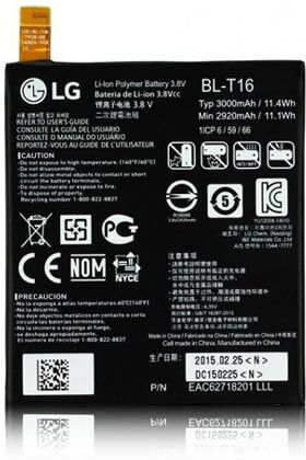 Batteria Originale LG BL-T16 per G FLEX2, 3000 mAh LI-Ion Bulk