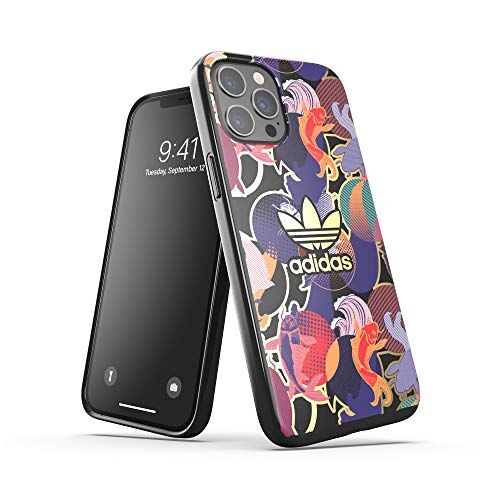 adidas Cover per cellulare compatibile con iPhone 12 Pro Max, trasparente, con testato, contro i Chutes con grafica, bordi rialzati, originale