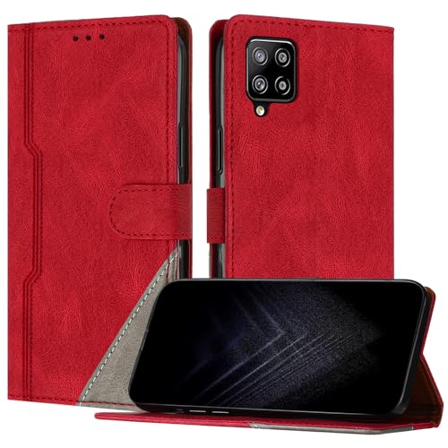 JayModCase Custodia per Samsung Galaxy A42 5G,Flip Custodia Portafoglio Caso Libro con Magnetica   porta carte di credito   Supporto Stand Rosso