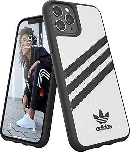 adidas Custodia per telefono compatibile con iPhone 11 Pro, originale in TPU stampato a tre strisce, colore: Bianco e Nero