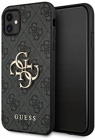 GUESS GUHCN614GMGGR Custodia per iPhone 11 6,1", con logo 4G, colore: Grigio