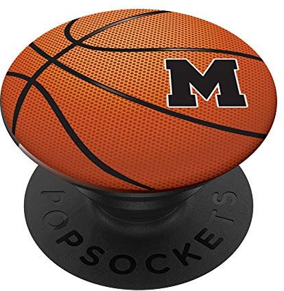 Blinkz - Telefono Basket Pop Basket Lettera M Bball Player iniziale M Monogramma Uomini PopSockets PopGrip: Impugnatura per Telefoni Cellulari e Tablet Intercambiabile