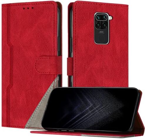 JayModCase Custodia per Xiaomi Redmi Note 9 4G / Redmi 10X,Flip Custodia Portafoglio Caso Libro con Magnetica   porta carte di credito   Supporto Stand Rosso