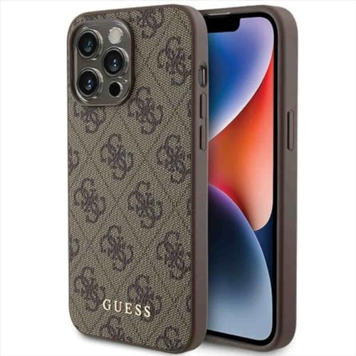 GUESS GUHCP15XG4GFBR Custodia rigida per iPhone 15 Pro Max 6.7", colore: Marrone