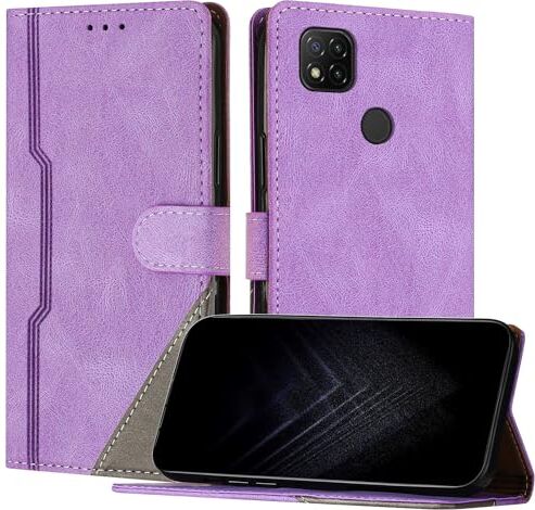 JayModCase Custodia per Xiaomi Redmi 9C,Flip Custodia Portafoglio Caso Libro con Magnetica   porta carte di credito   Supporto Stand Viola