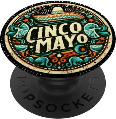 YO! Vintage Cinco de Mayo Celebrazione Sombrero Maracas Fiesta PopSockets PopGrip Intercambiabile