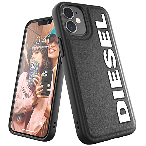 Diesel Custodia protettiva per iPhone 12 Mini 5.4, con bordo rialzato, colore nero/bianco