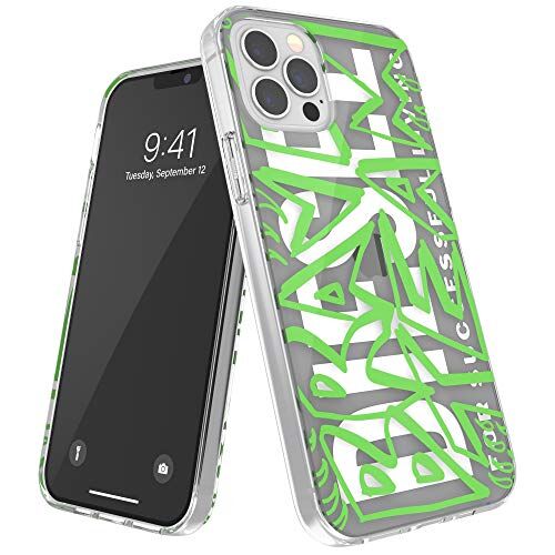 Diesel 42570 progettata per iPhone 12 / iPhone 12 Pro 6.1 Case, Clear Snap Case, Shockproof Protective Cover con bordi rialzati, nero/verde