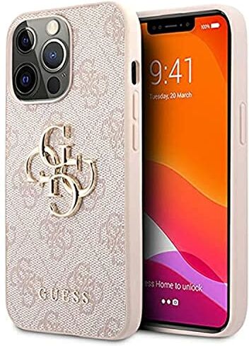 GUESS GUHCP13X4GMGPI Custodia per iPhone 13 Pro Max 6,7" Rosa 4G Big Metal Logo