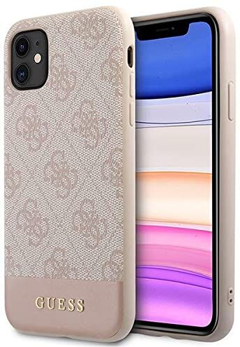 GUESS GUHCN61G4GLPI Custodia per iPhone 11 6,1", motivo a strisce, colore: Ros