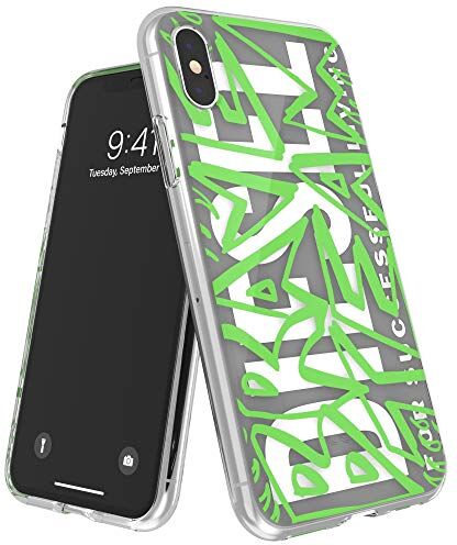 Diesel Custodia per iPhone X/iPhone XS Custodia trasparente antiurto con bordo rialzato, colore: Nero/Verde