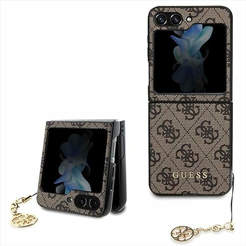 GUESS Custodia per Samsung Galaxy Z Flip5 4G Charms Collection Marrone