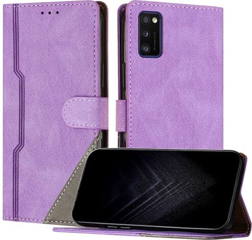 JayModCase Custodia per Samsung Galaxy A41,Flip Custodia Portafoglio Caso Libro con Magnetica   porta carte di credito   Supporto Stand Viola