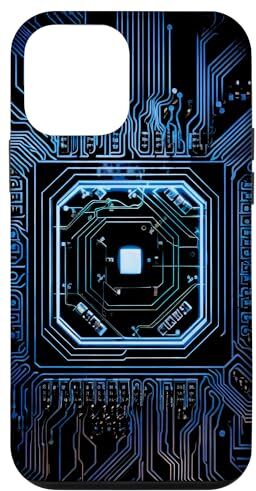 Computer Motherboard Microchip Circuit Backgrounds Custodia per iPhone 12 mini Scheda Madre Circuito Microchip Nero IT Computer Sfondo