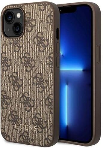 GUESS GUHCP14SG4GFBR Custodia rigida per iPhone 14 da 6,1", colore: Marrone