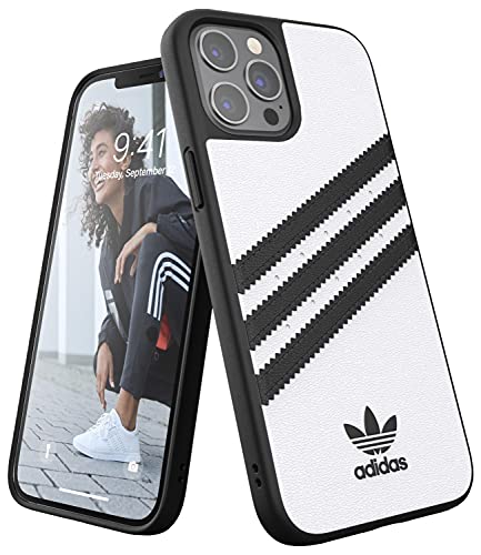 adidas EX7892 Custodia progettata per iPhone 12 Pro Max 6.7, custodia testata contro le cadute, bordi rialzati antiurto, custodia protettiva originale sagomata, colore bianco/nero