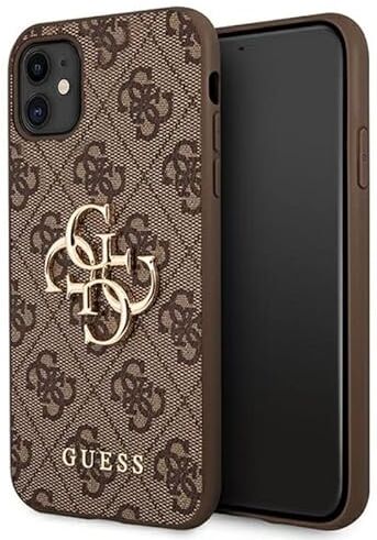 GUESS GUHCN614GMGBR Custodia per iPhone 11 6,1, con logo Big Metal 4G, colore: