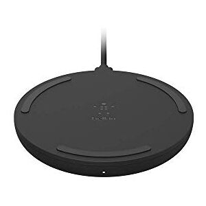 Belkin Tappetino di ricarica wireless BoostCharge da 10 W (Caricabatteria wireless a ricarica rapida con certificazione Qi per dispositivi iPhone, Samsung, Google e altri), nero