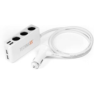 Technaxx Caricabatteria da Auto a 4 Porte USB con 3 Prese accendisigari – DC 12V~24V, Protezione da sovratensione e sovracorrente, Veloce ed efficiente – Adattatore per accendisigari TE11 Technaxx Caricabatteria da Auto a 4 Porte USB con 3 Prese accendisigari – DC 12V~24V, Protezione da sovratensione e sovracorrente, Veloce ed efficiente – Adattatore per accendisigari TE11