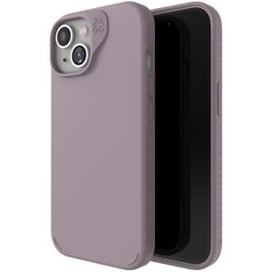 ZAGG Manhattan Custodia a scatto per iPhone 15, in silicone di alta qualità, materiale in grafene resistente, custodia MagSafe per telefono lavanda ZAGG Manhattan Custodia a scatto per iPhone 15, in silicone di alta qualità, materiale in grafene resistente, custodia MagSafe per telefono lavanda