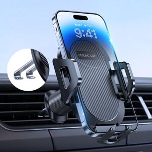 Miracase Supporto per cellulare auto 【2023 nuovo doppio gancio: supporto universale per cellulare auto, rotazione a 360 gradi, per iPhone 15/14/13/12 Pro Max Plus/Samsung e smartphone da 4-7 pollici Miracase Supporto per cellulare auto 【2023 nuovo doppio gancio: supporto universale per cellulare auto, rotazione a 360 gradi, per iPhone 15/14/13/12 Pro Max Plus/Samsung e smartphone da 4-7 pollici